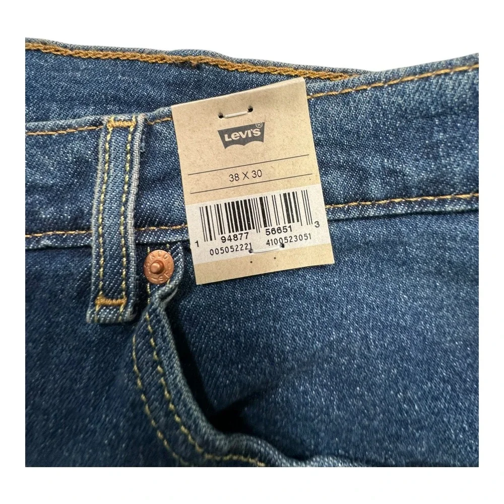 Levi Strauss & Co 505 Regular Fit Straight Leg Men Jeans 38x30 Dark Wash‎ NEW